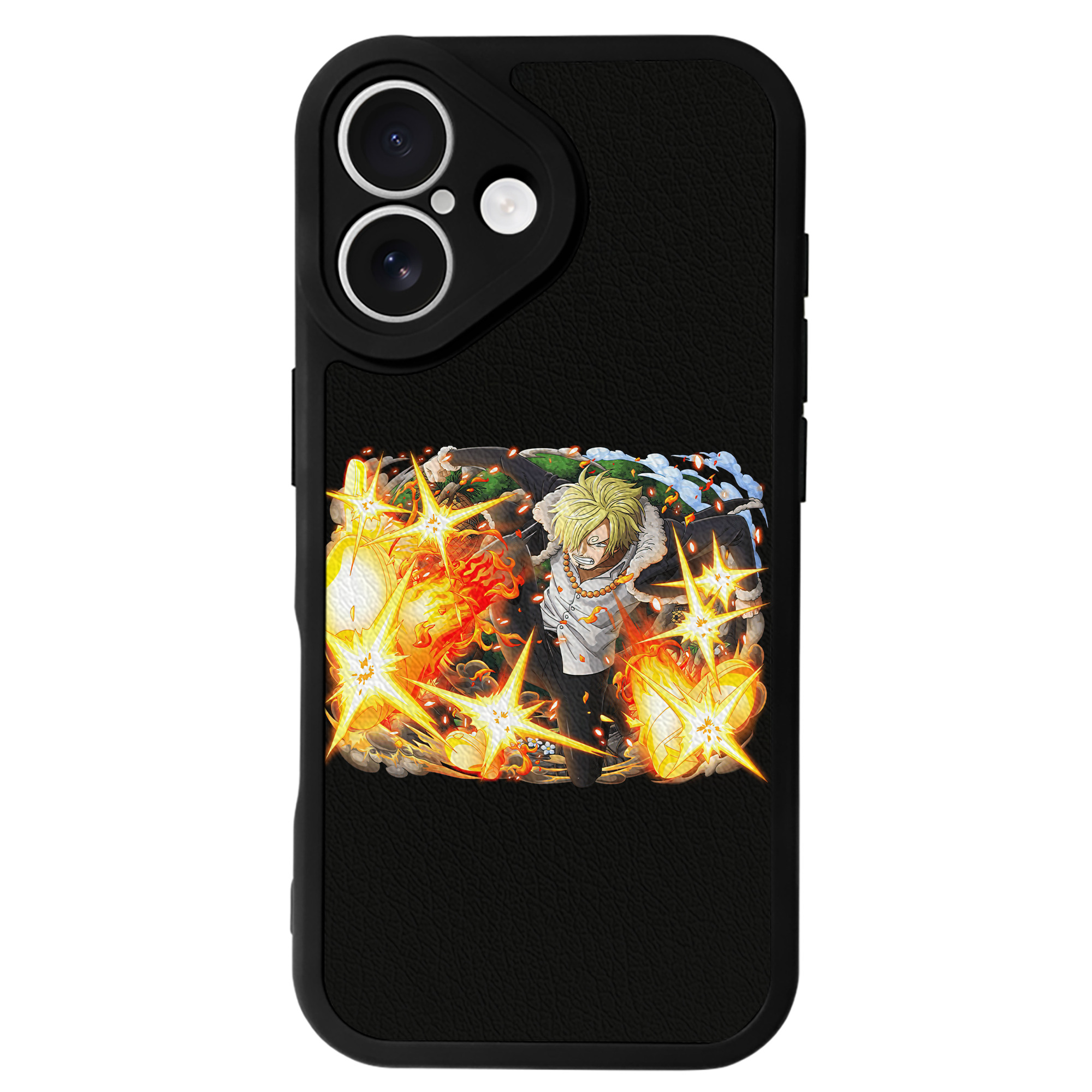 （画像用） ワンピース サンジ ONE PIECE Sanji 【iPhone 16シリーズ対応】シリコンスマホケース（レザー調） 材質：シリコン